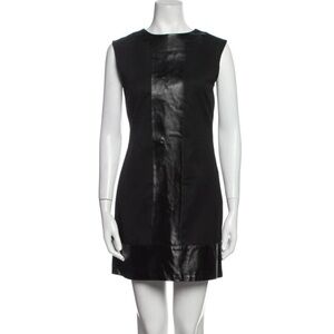 Abaete Bowie Patent Leather Wool Dress in Black Size 2